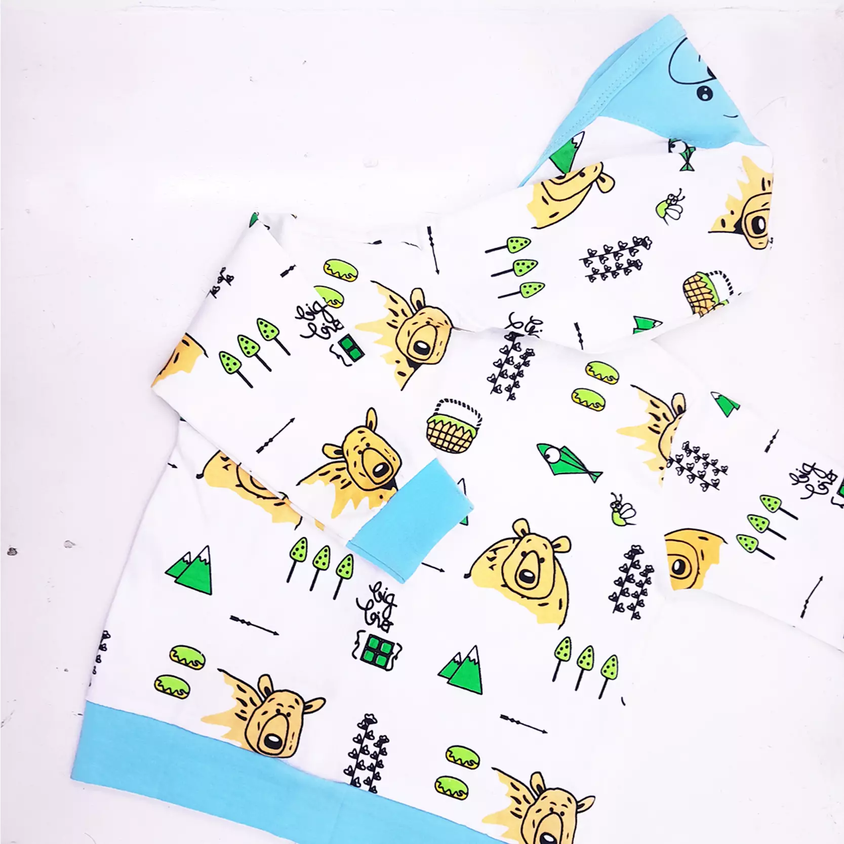 Wakakids Jaket Bayi Anak Laki Laki Usia 6 Bulan Hingga 12 Bulan Motif Bear Forest 4083 Biru