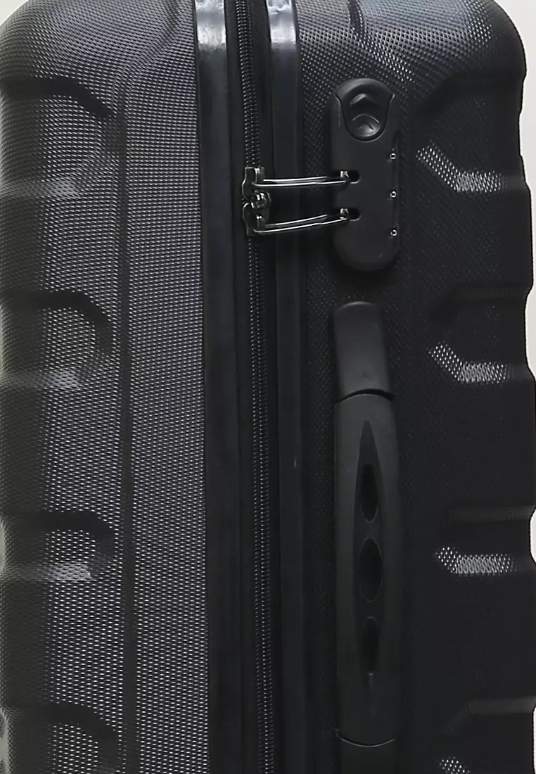 Carlton Koper Hardcase Unisex Size 20 Inch Tas Travel Combination Lock Large Compartment Material ABS+PVC Coated ORIGINAL - Black