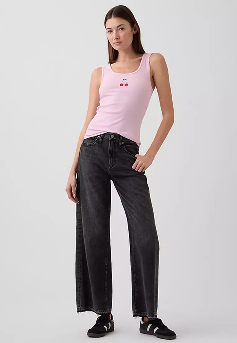 Ribbed Logo Tank Top