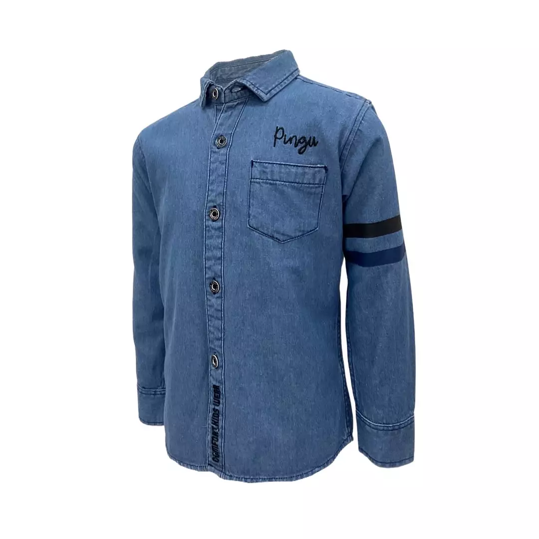 Pingu Kemeja Anak Laki Laki Chambray Panjang N92106723