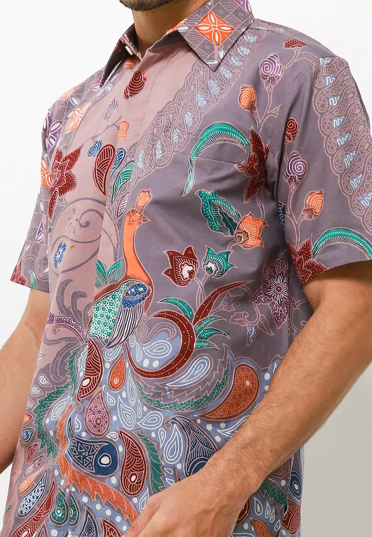 Numatya Kemeja Batik Tulis Premium Pria Casual Modern Lengan Pendek