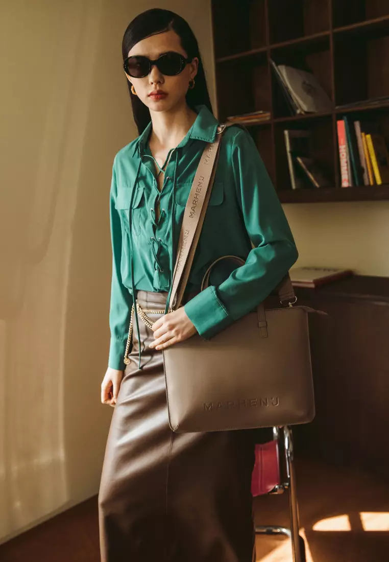 ALEX 13 Vegan Leather Crossbody Bag Sole Taupe