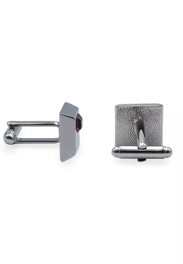 Palmira Chrome Magenta Diamonte Cufflink