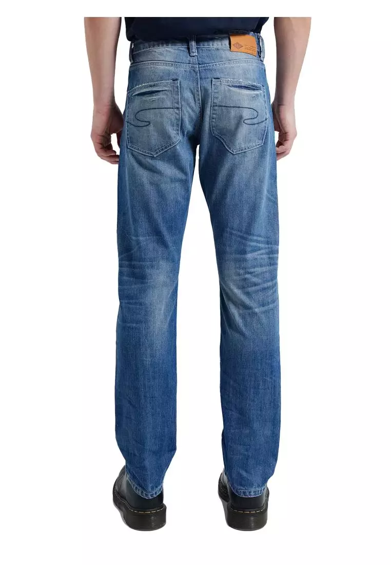 Lee Cooper Tapered Fit Jeans Arthur Repaired Light Blue