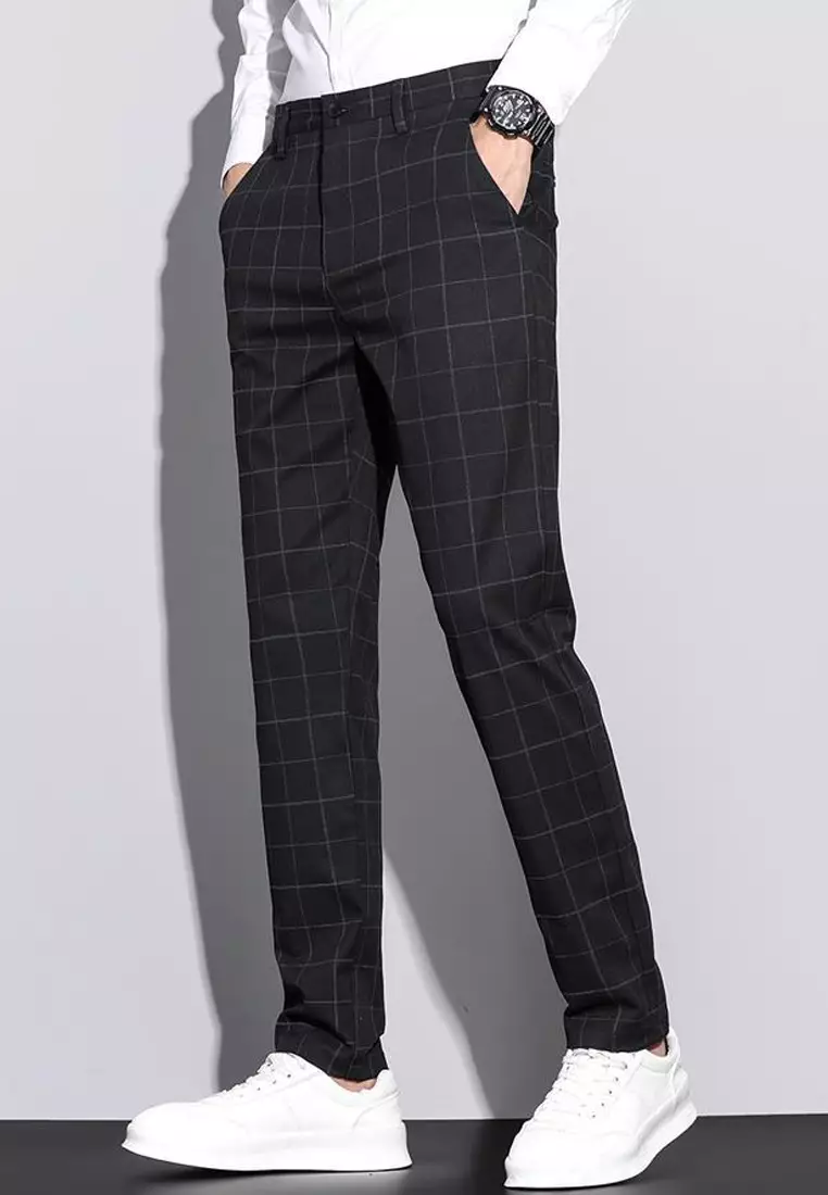 Outfit Slim Fit Plaid Dress Pants Calvin Klein Men's Slim-Fit Wool