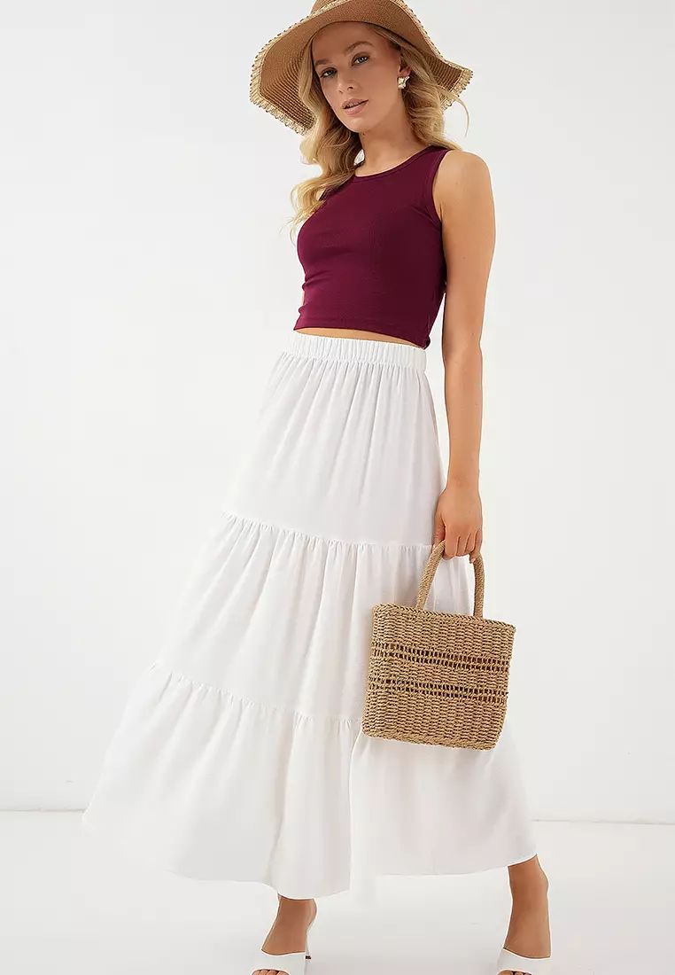 Women's Ayrobin Long Skirt 8048 - White