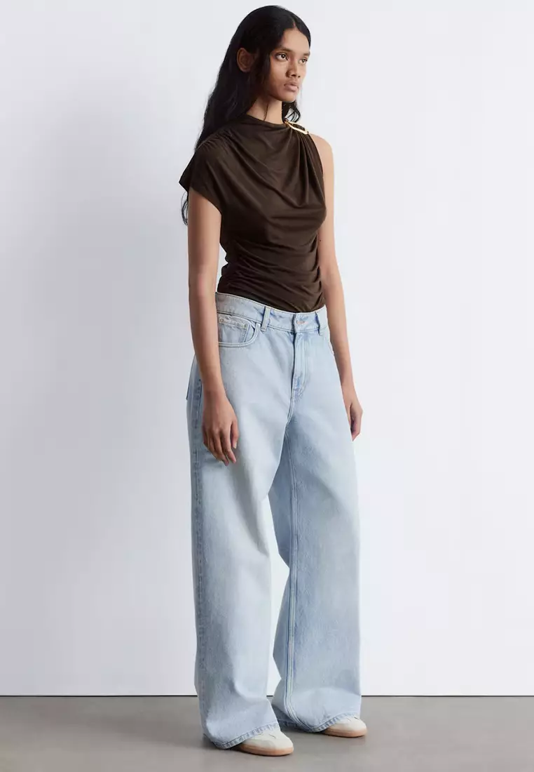 Ruche Gold-Buckle Top