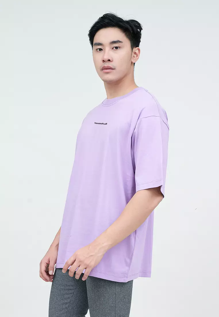 Houseofcuff Kaos Oversized Tshirt Pria Unisex Tebal Oversize Ungu Muda