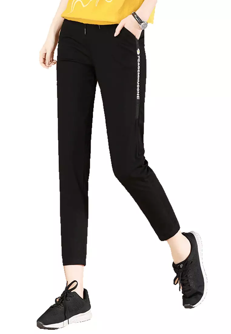 A-IN GIRLS Black Casual Pants With Elastic Waist 2024