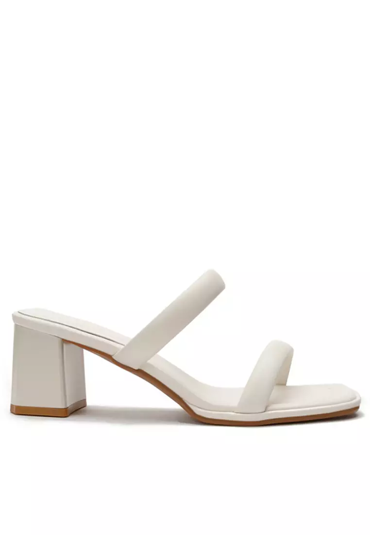 White double strap slides store