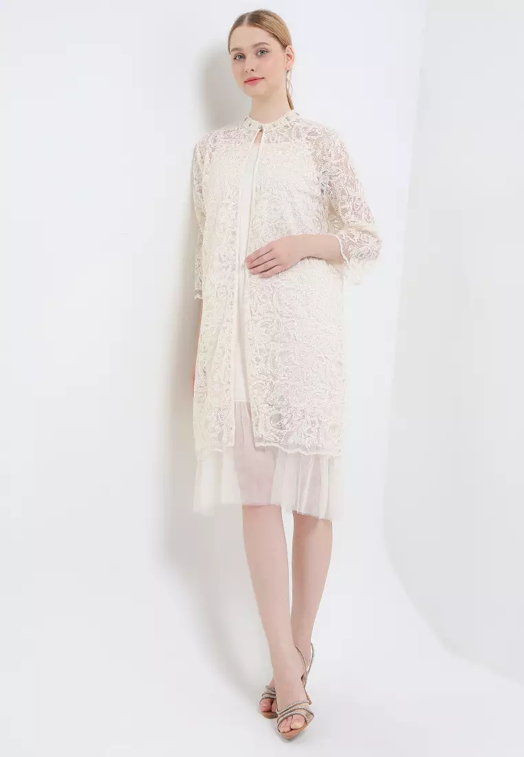 Embellished Embroidery Sequined Mesh Outer W/ Tutu Hem Camisole Dress