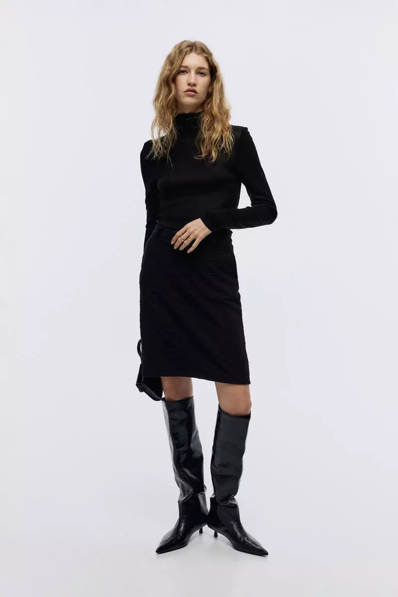 Jersey pencil skirt