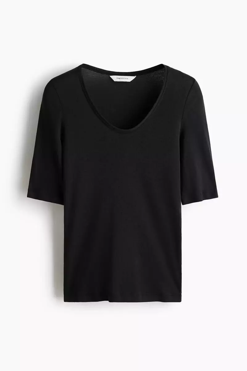 Scoop-neck pima cotton top