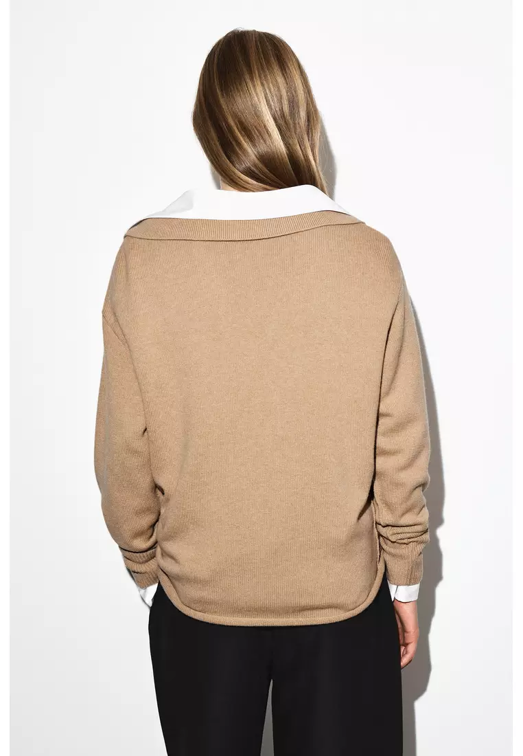 MERINO WOOL POLO JUMPER