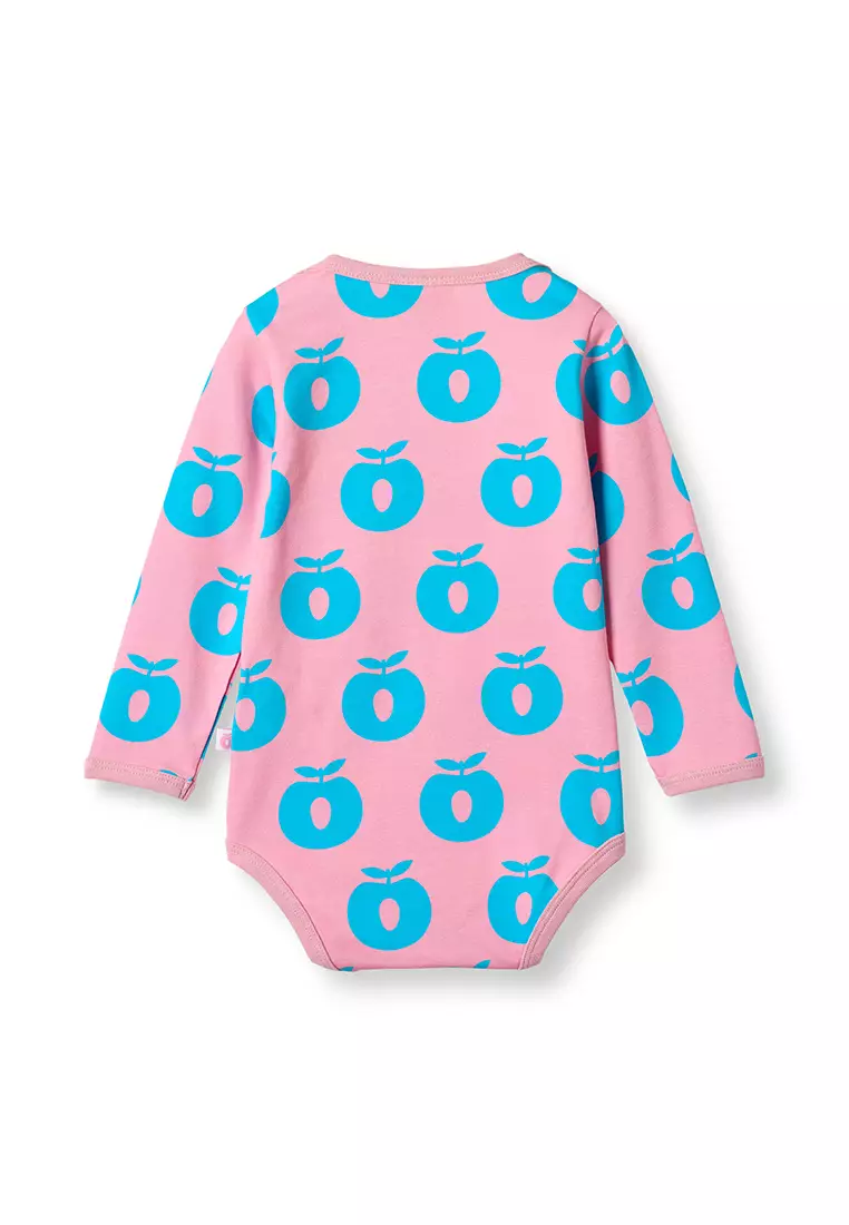 Long-sleeved baby body with apples