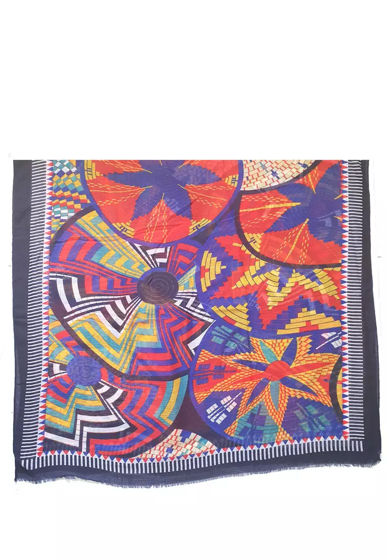 Labyrinth Hijab Pashmina Navy