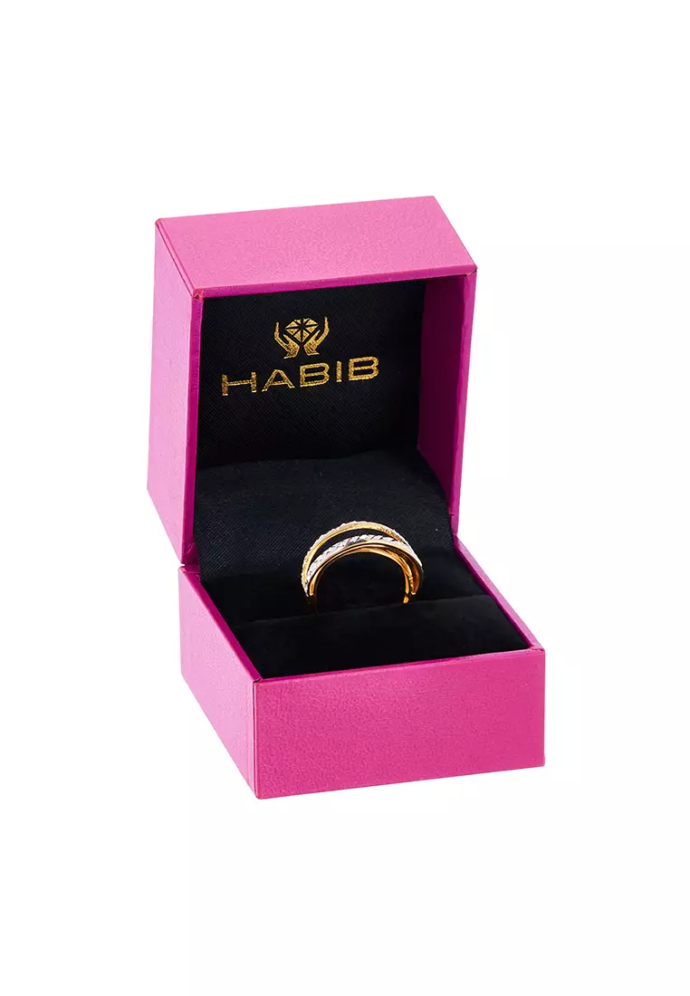 HABIB Oro Italia 916 Yellow and White Gold Ring GR53201123(YW)-BI (22K Gold)