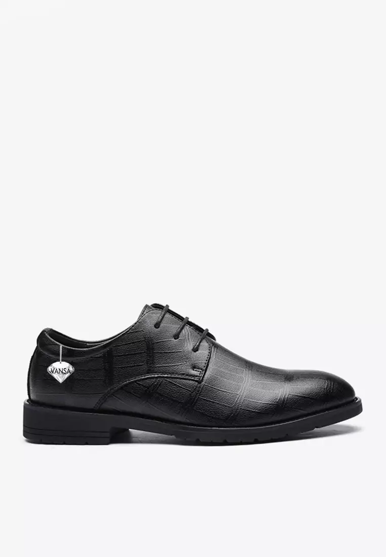 Discount on Twenty Eight Shoes  shoes - SKU: VANSA Embossed Cow Leather Lace-Up Business Casual Shoes VSM-F-1130