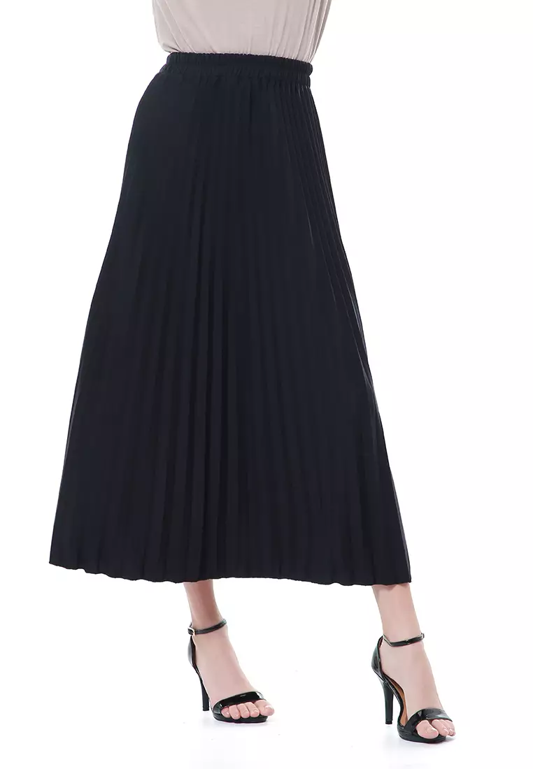 Nashywa Rok Bawahan Muslimah Wanita Regular Fit Premium Quality - Hitam