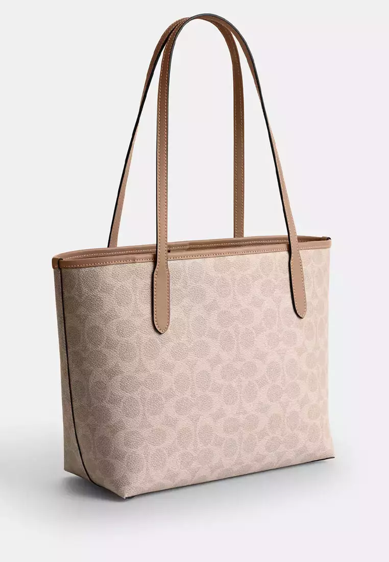 バッグ Coach Tote Bag Signature Beige A4 y2k Buy COACH Medium City Tote Bag In Signature Canvas 2026 Online