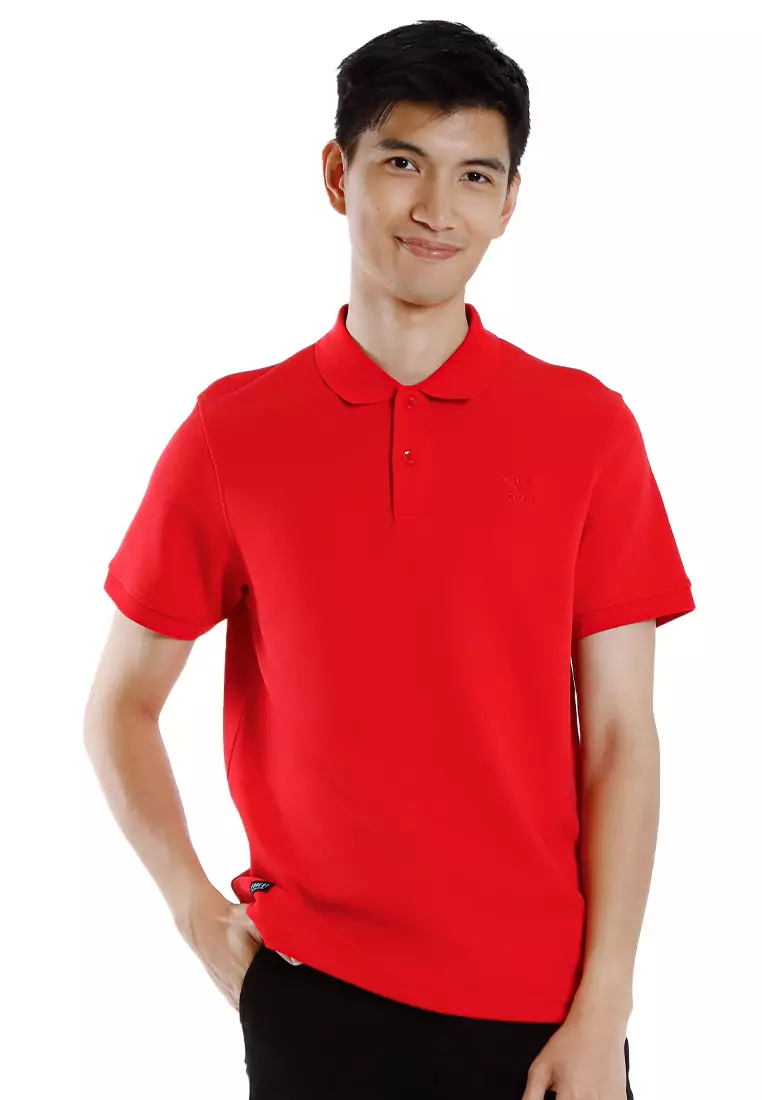 Forest Mens Stretchable Cotton Slim Fit Polo Tee - 23961-51Red