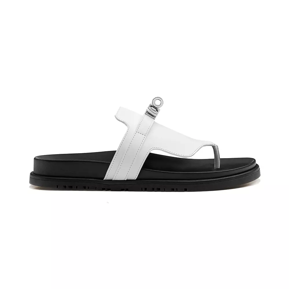 Jual Hermès Hermès Empire Sandals White Black Phw Original 2024 ...