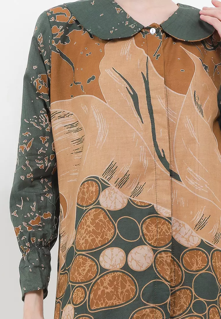 Batu Blouse Batik Premium Wanita Casual Modern