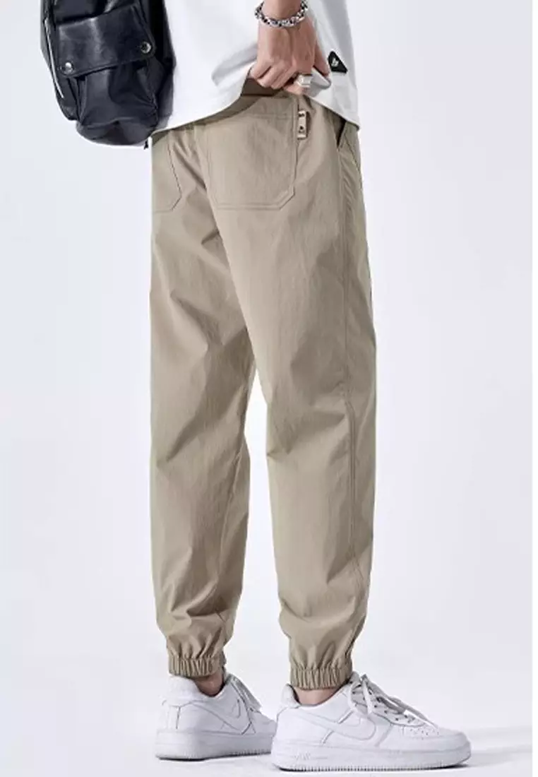 抽繩休閒束腳長褲