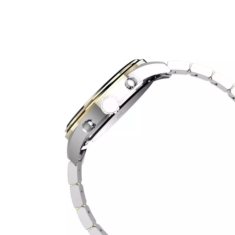 Jam Tangan Pria Timex Dress TW2Y01500 Chronograph Blue Dial Dual Tone Stainless Steel Strap