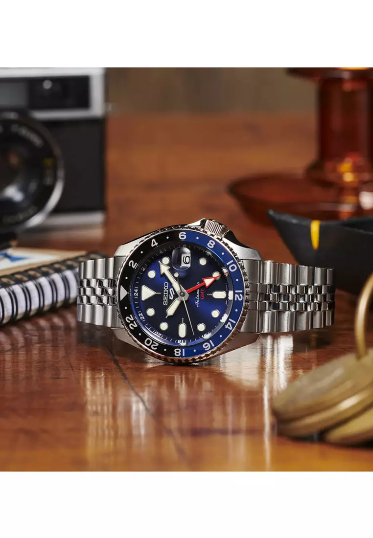GMT SSK003K1 Automatic Men's Watch | Blue Dial with Silver Stainless Steel Band