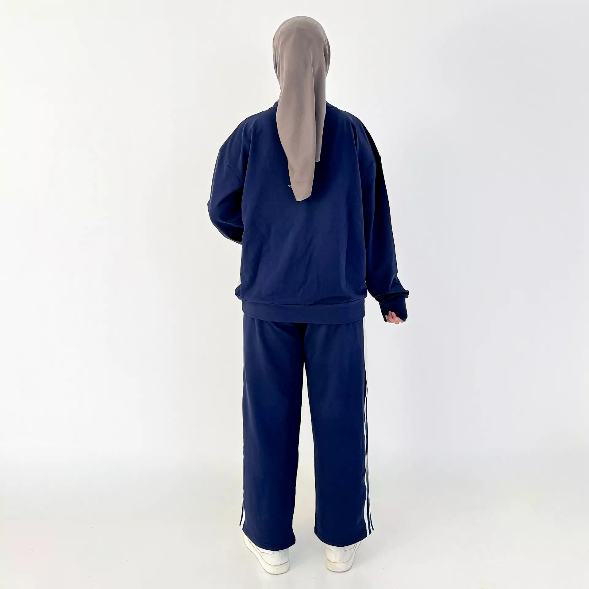 Setelan Celana Lebar Sweat Gita - Matching Set Sporty Wanita NAVY