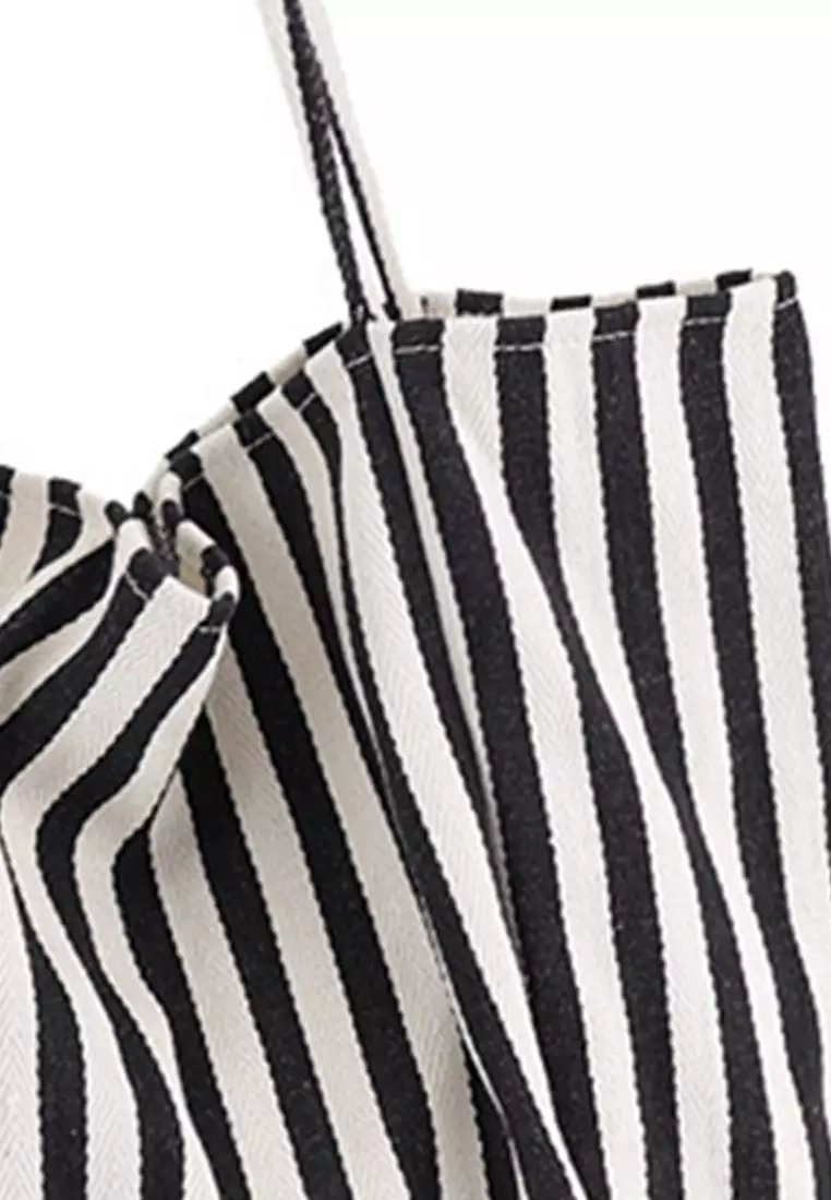 Simple Small Fresh Small Striped Canvas Bag Ca21051315BK