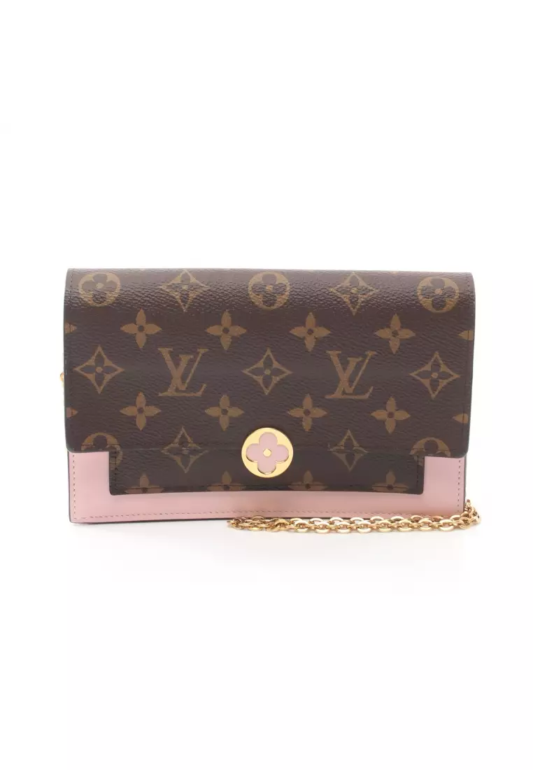 Buy Louis Vuitton Pre-loved LOUIS VUITTON Portefeuil flor chain monogram  rose ballerine chain wallet PVC leather Brown Light pink 2023 Online