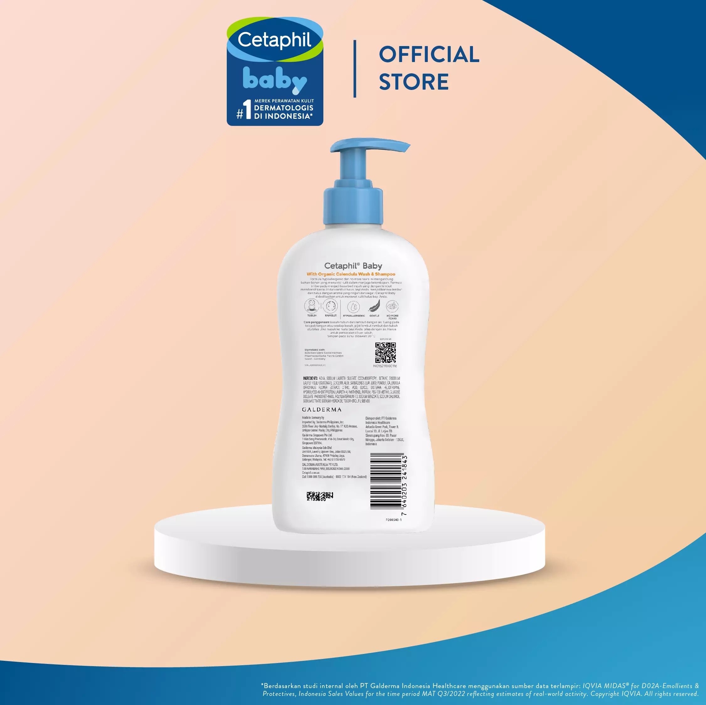 Cetaphil Baby Wash & Shampoo with Organic Calendula 400 ML