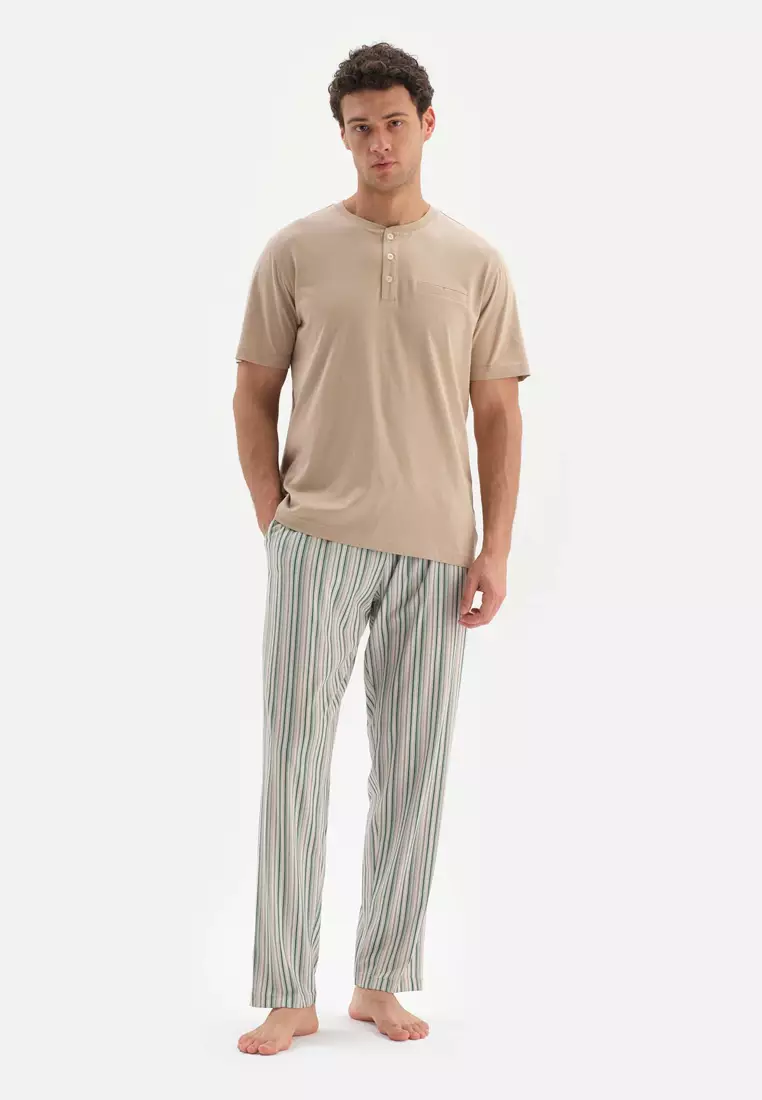 Buy DAG Beige T Shirt Trousers Knitwear Set Crew Neck Regular