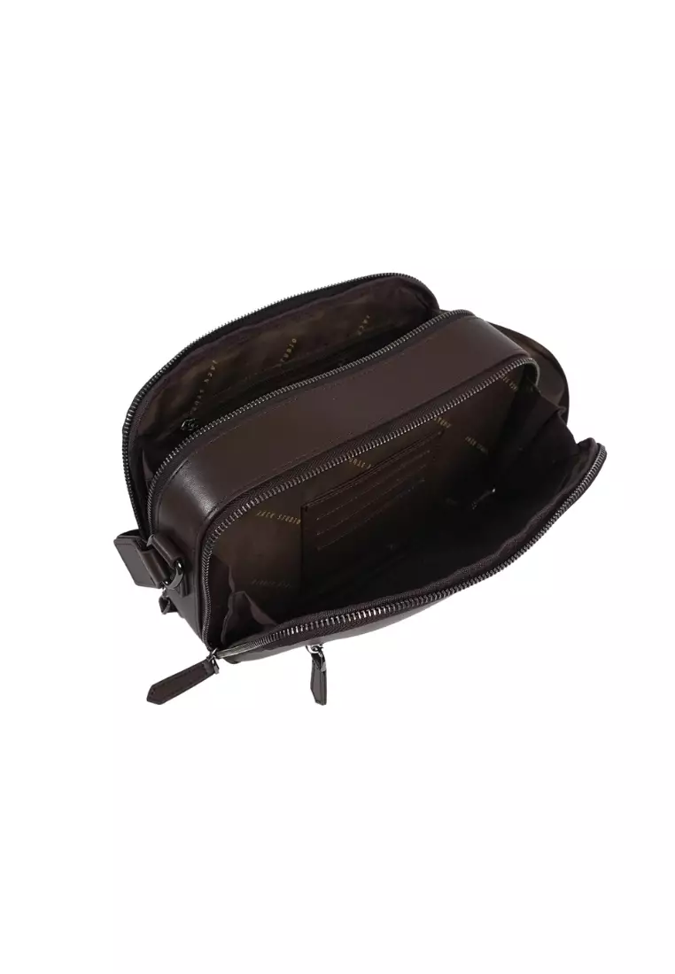 Men’s Premium Leather Crossbody Messenger Bag Shoulder Sling for Travel, Work & Casual Use