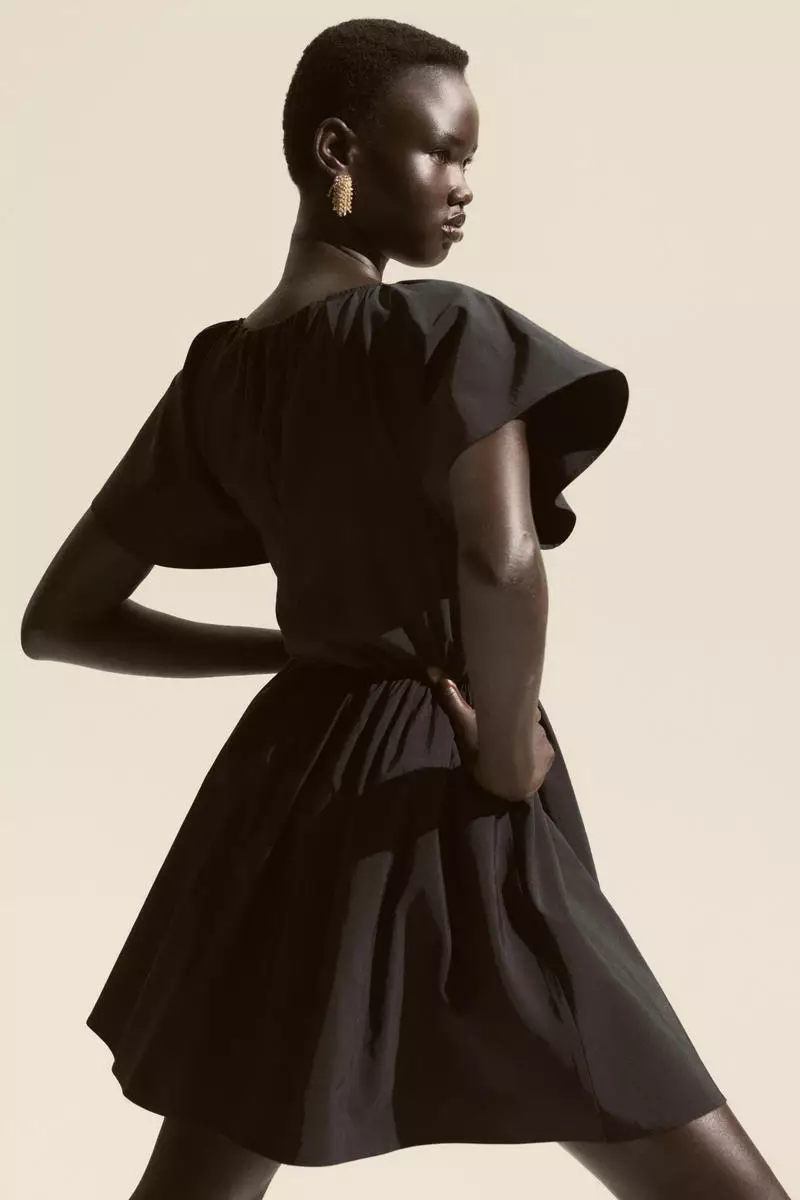 Butterfly-sleeved dress