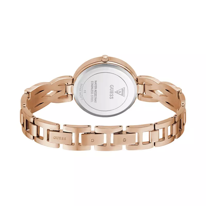 Jam Tangan Wanita Guess Coral GW0868L4 Ladies Rose Gold Dial Rose Gold Stainless Steel Strap