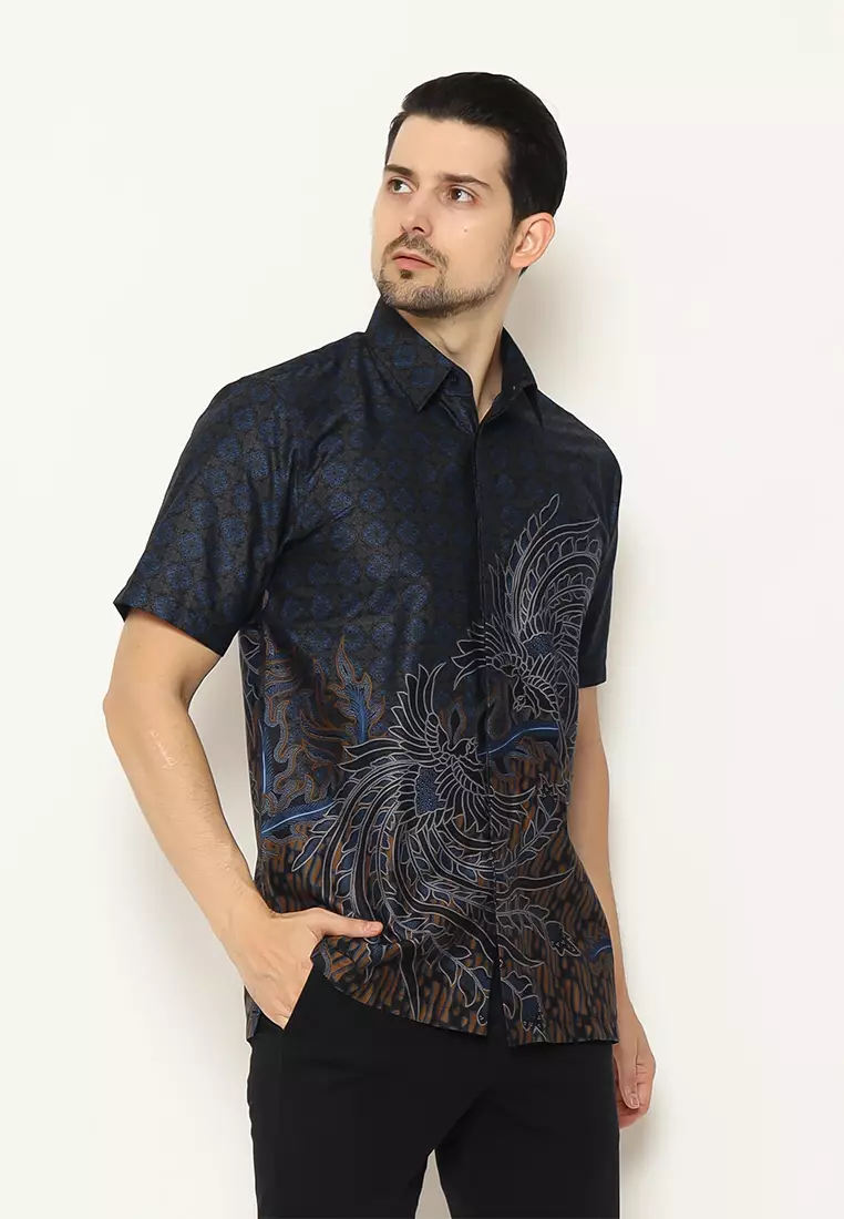 Hadinata Batik Pria Kemeja Pendek Ikhsan Ishika