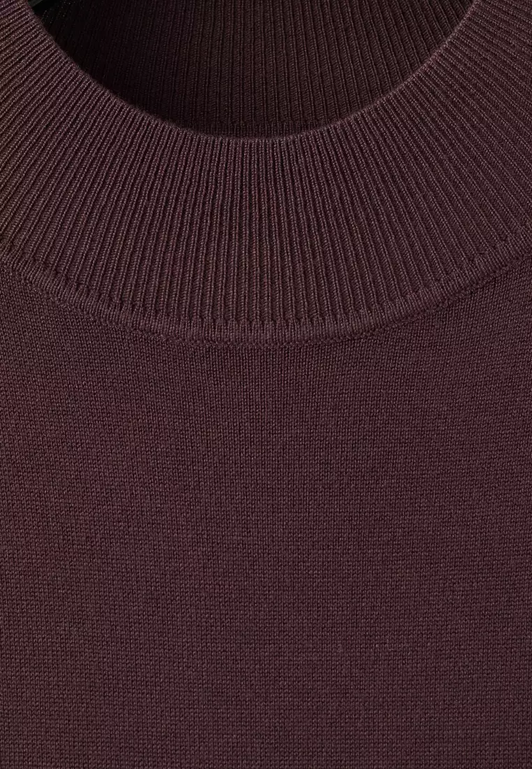 Perkins-Neck Knitted Dress