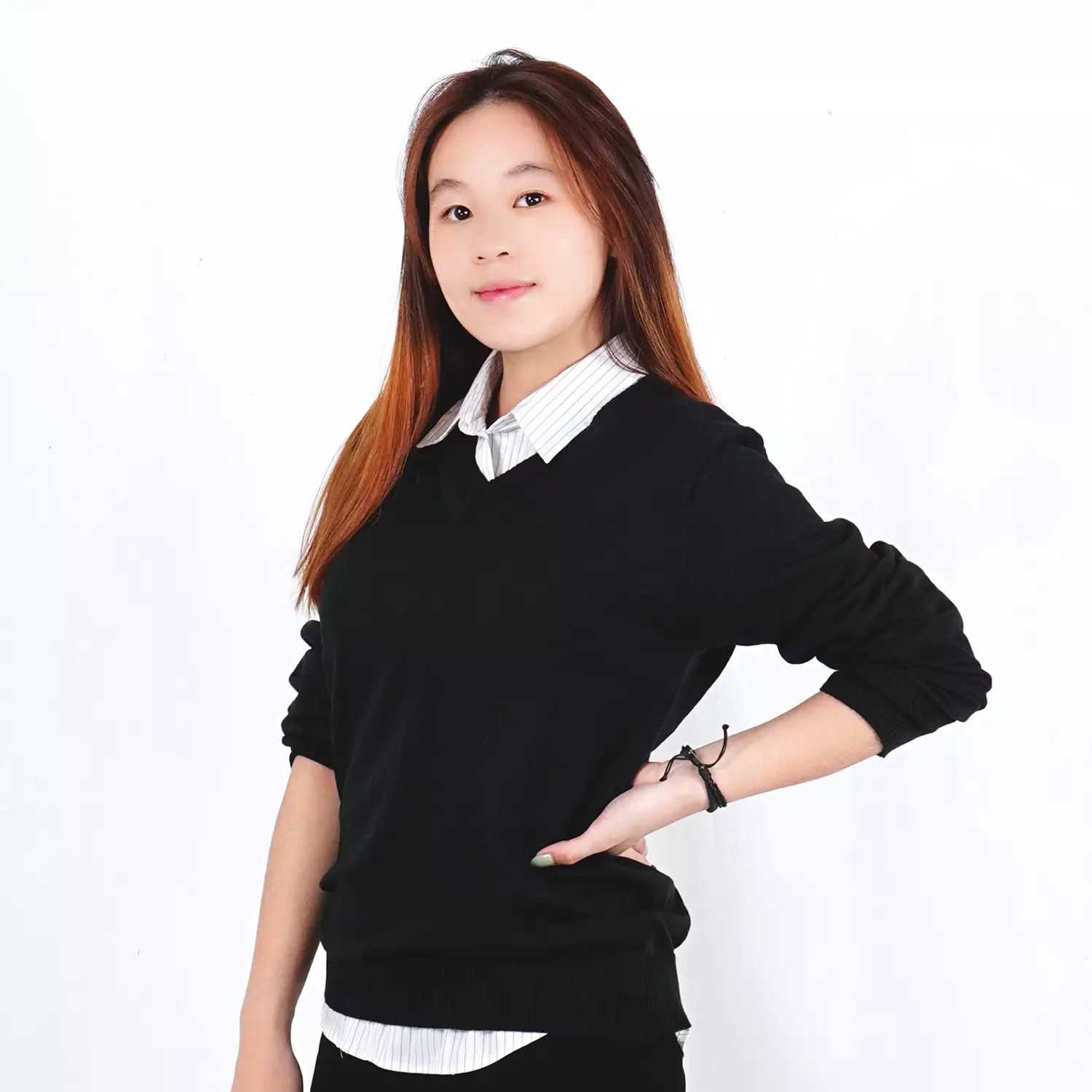 OKECHUKU Vanessa Sweater Rajut / Sweter Knit Wanita Tangan Panjang / Switer Leher V Basic Polos
