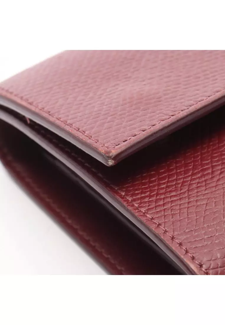 Pre-Loved Celine Small trifold wallet trifold wallet leather Bordeaux