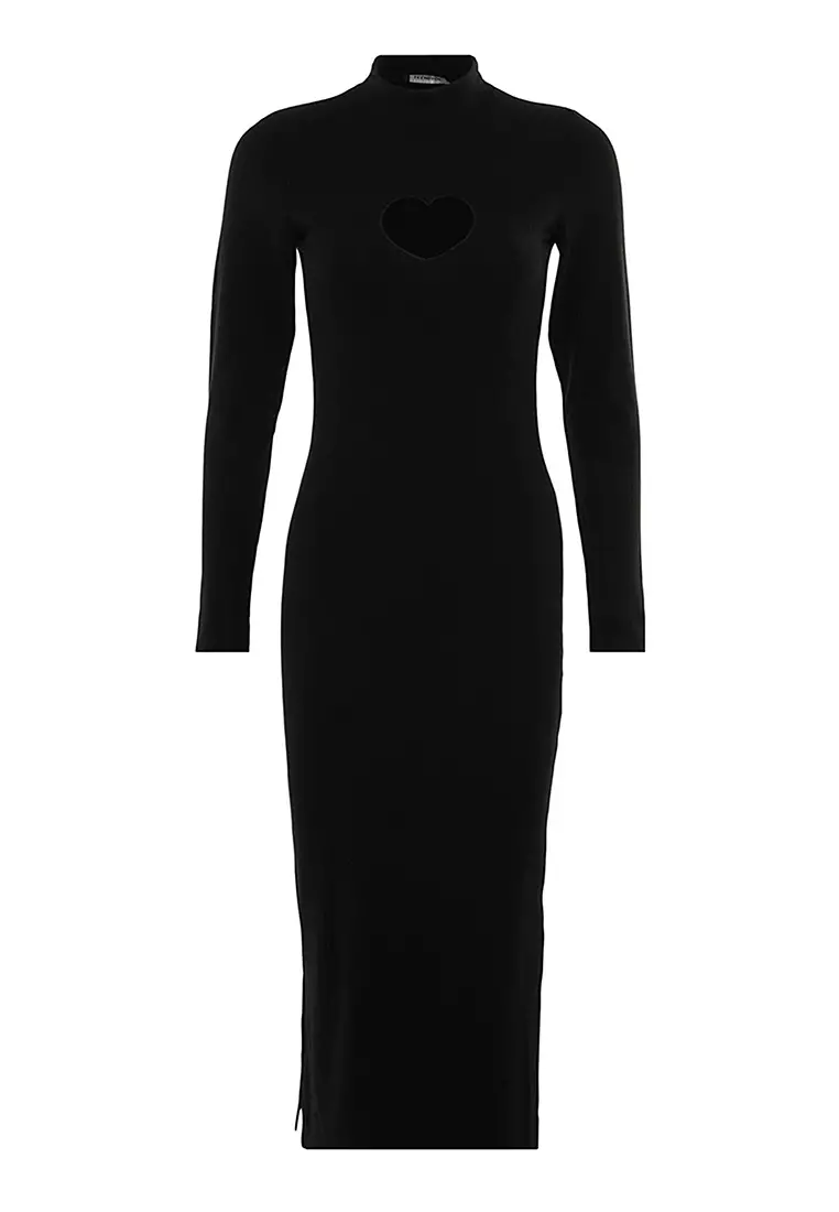 Buy Trendyol Heart Detail Bodycon Knitted Dress Online | ZALORA Malaysia