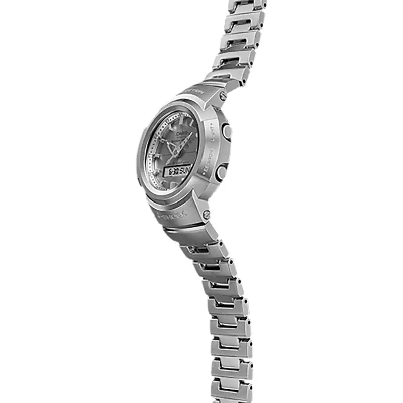 Jam Tangan Pria Casio G-Shock AWM-500D-1A8DR Full Metal Tough Solar Digital Analog Dial Stainless Steel Band