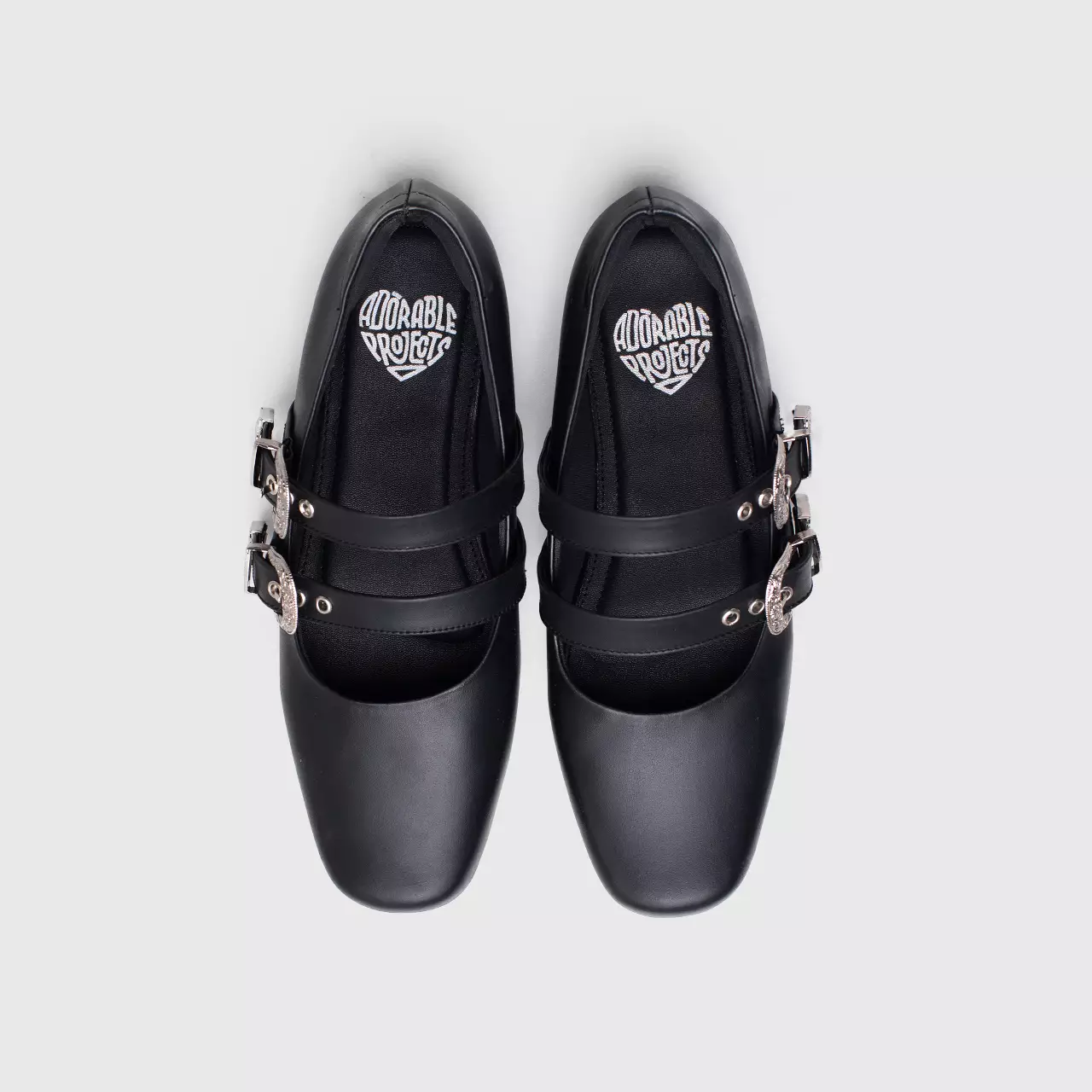 Baleva Flat Shoes Genuine Leather Pantera Black