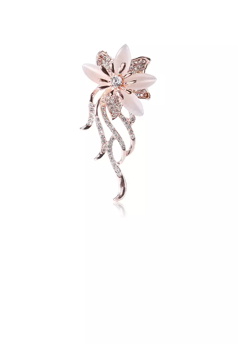 Gold flower brooch pin hotsell