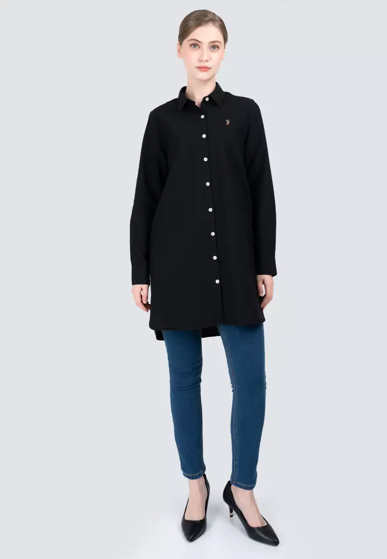 Polo Haus - Women’s Oxford Long Sleeve Shirt Dress WBSDE001