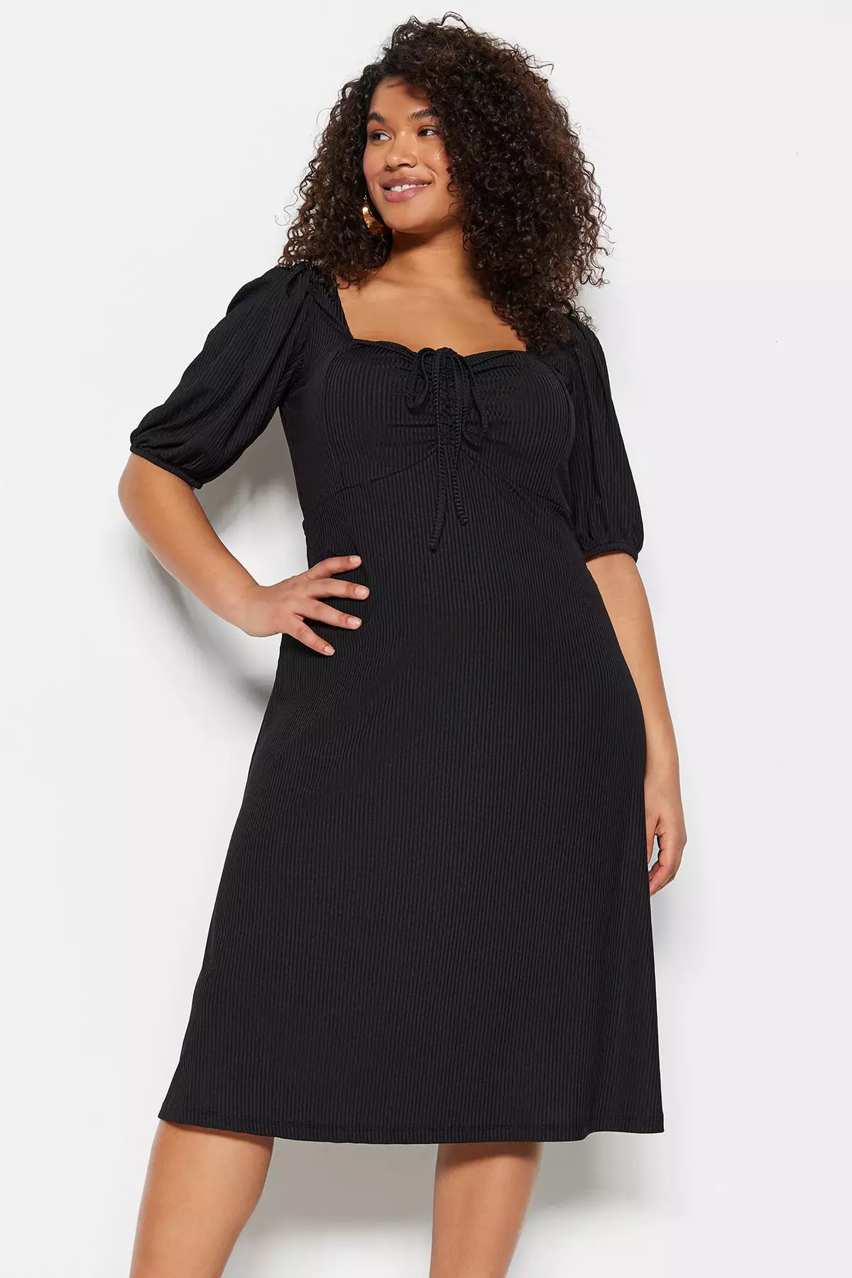 Plus Size Sweetheart Knitted Dress