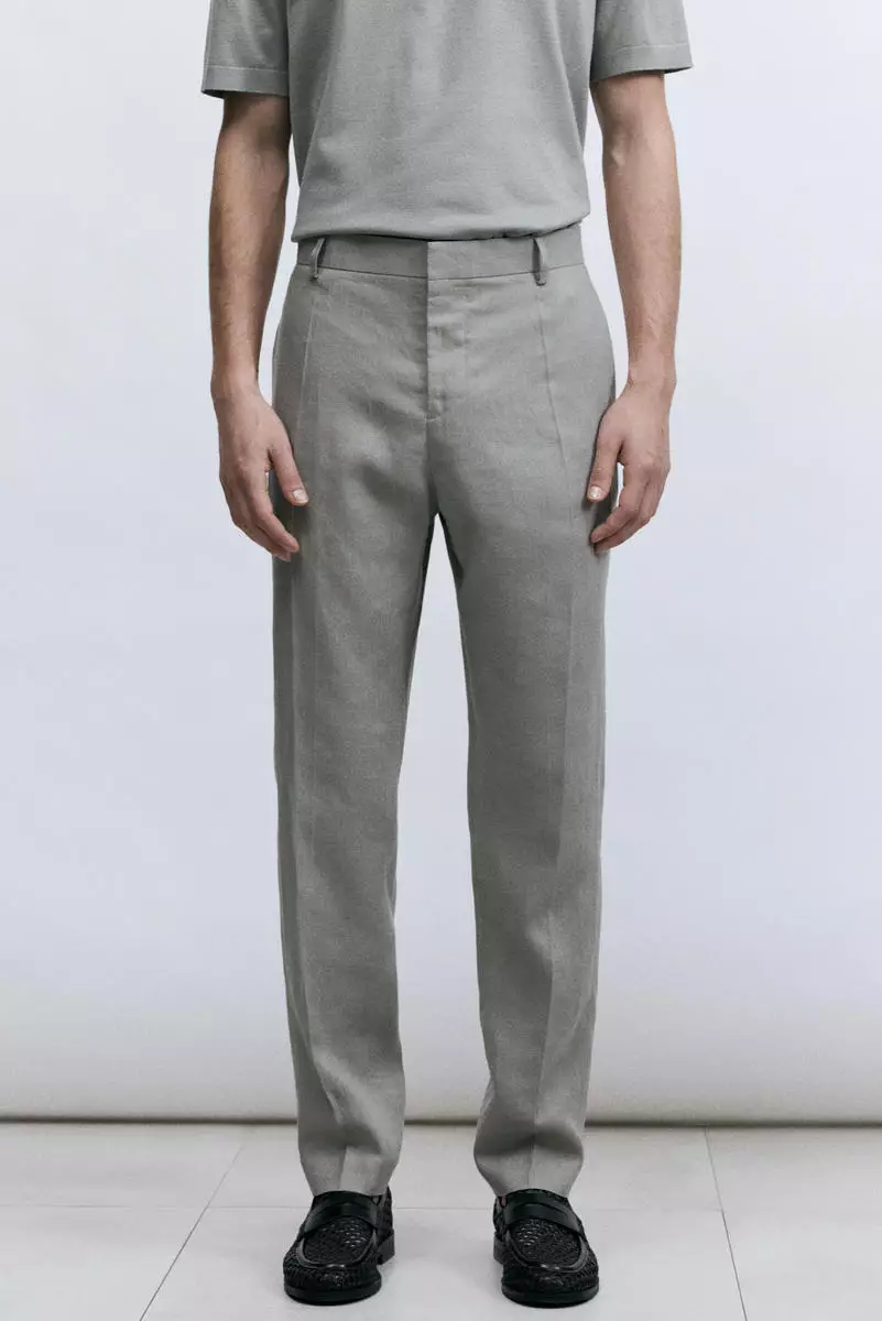Slim Fit Linen suit trousers