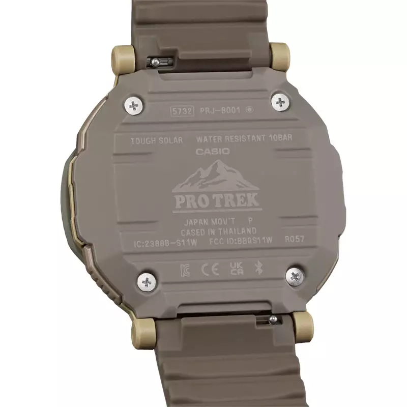 Jam Tangan Pria Casio Pro Trek PRJ-B001-5DR Tough Solar Digital Analog Dial Brown Resin Band